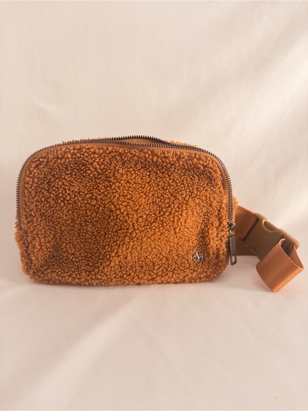 Pander Teddy Sherpa Belt Bag Crossbody Caramel Brown Fleece Cozy Bag